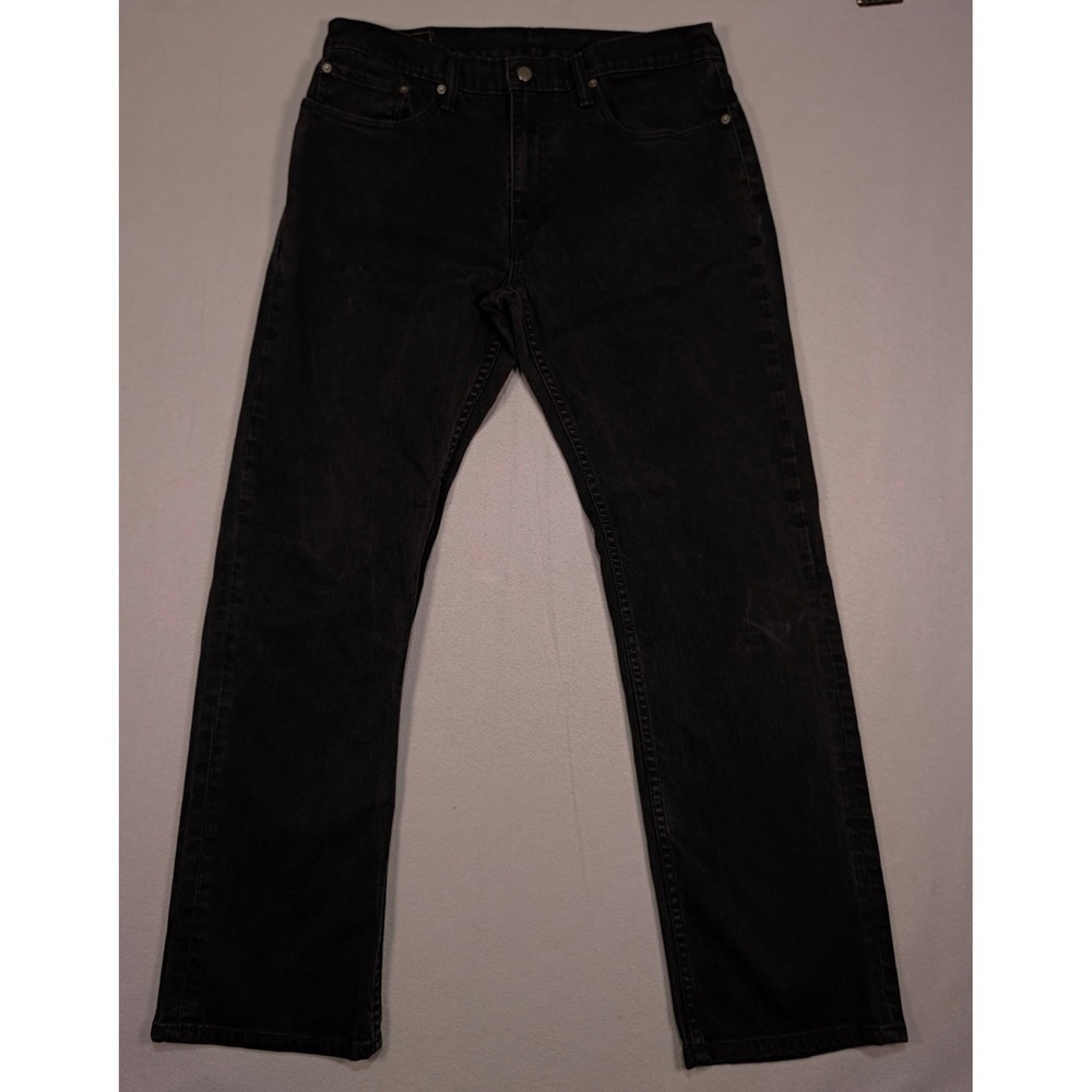 Levis 559 Relaxed Straight Jeans Mens 36x34 Black Dark Wash Stretch Denim